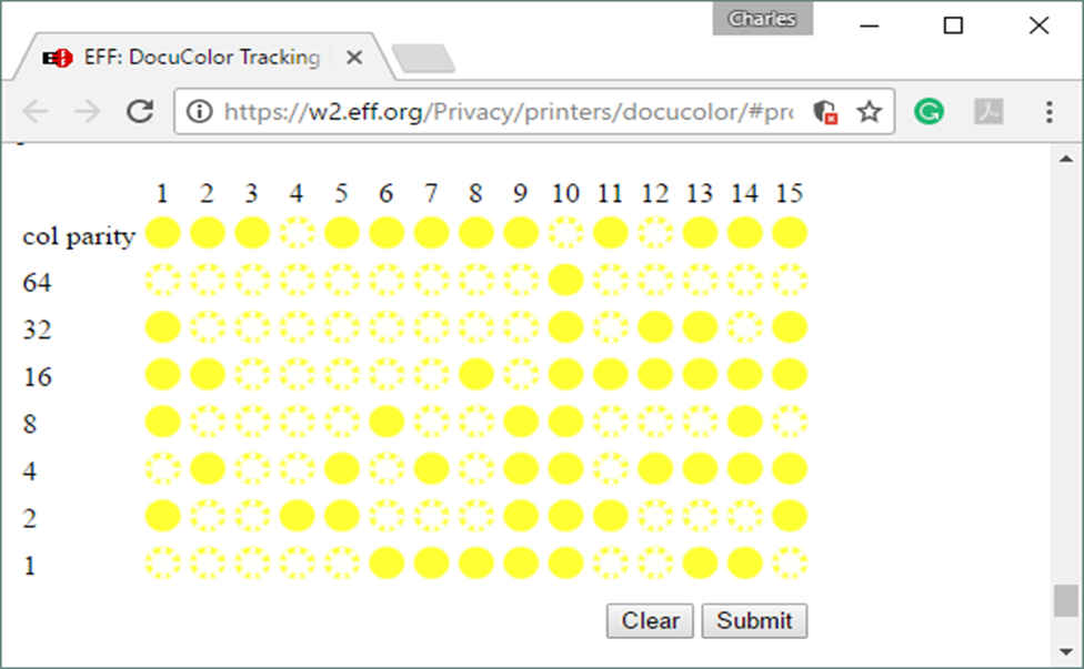 EFF Microdot Pattern